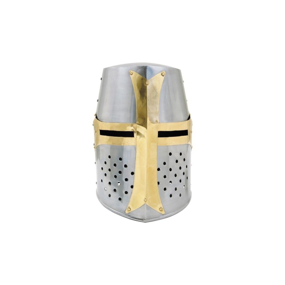BRASS CRUSADER GREAT HELMET FULL SIZE